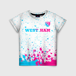 Детская футболка West Ham neon gradient style посередине