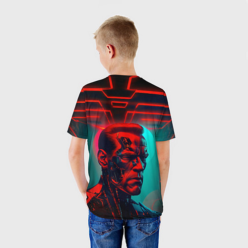 Детская футболка Терминатор в красном свечении / 3D-принт – фото 4