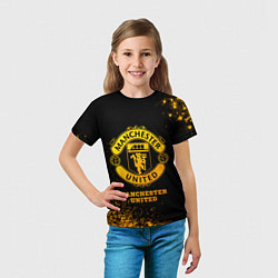 Футболка детская Manchester United - gold gradient, цвет: 3D-принт — фото 2