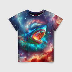Детская футболка Пасть космической акулы - нейросеть