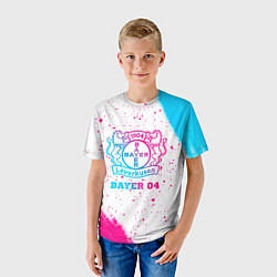Футболка детская Bayer 04 neon gradient style, цвет: 3D-принт — фото 2