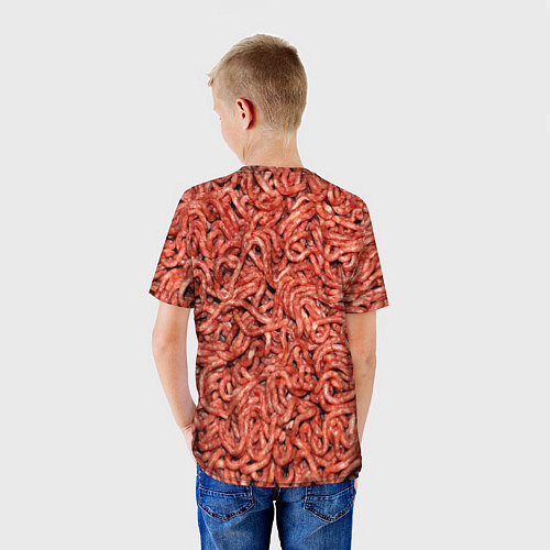 Детская футболка Мясной фарш текстура / 3D-принт – фото 4