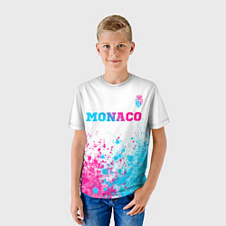 Футболка детская Monaco neon gradient style посередине, цвет: 3D-принт — фото 2
