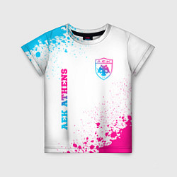 Детская футболка AEK Athens neon gradient style вертикально