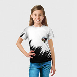Футболка детская Герб РФ просто краски, цвет: 3D-принт — фото 2