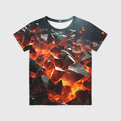 Детская футболка Взрыв камней в красном неоне