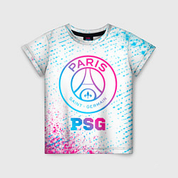 Футболка детская PSG neon gradient style, цвет: 3D-принт