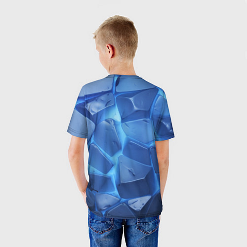 Детская футболка Синие ледяные плиты с разломом / 3D-принт – фото 4