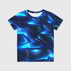 Детская футболка Синие абстрактные неоновые плиты