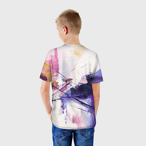 Детская футболка Хаотичные мазки краски / 3D-принт – фото 4