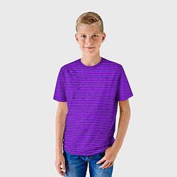 Футболка детская Сочный фиолетовый в полоску, цвет: 3D-принт — фото 2