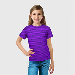 Футболка детская Сочный фиолетовый в полоску, цвет: 3D-принт — фото 2
