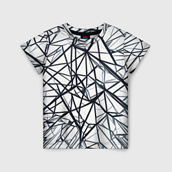 Детская футболка Чёрные хаотичные линии на белом фоне