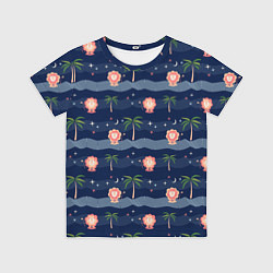 Детская футболка Львята и синяя ночь