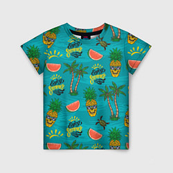 Футболка детская Enjoy summer pattern - pineapple, цвет: 3D-принт