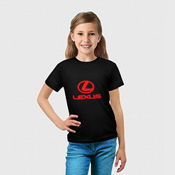 Футболка детская Lexus red logo, цвет: 3D-принт — фото 2