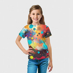 Футболка детская Акварельная абстракция - нейросеть, цвет: 3D-принт — фото 2