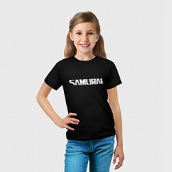 Футболка детская Samurai logo white, цвет: 3D-принт — фото 2