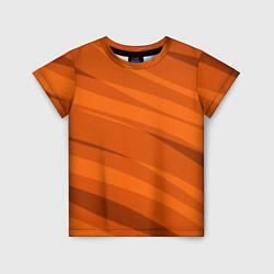 Детская футболка Тёмный оранжевый полосами