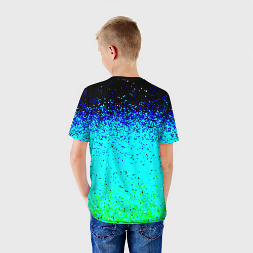 Детская футболка Пикселизация неоновых цветов / 3D-принт – фото 4