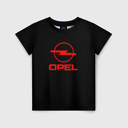 Детская футболка Opel red logo auto