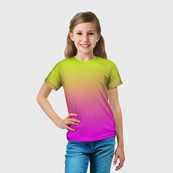 Футболка детская Градиент яркий, цвет: 3D-принт — фото 2