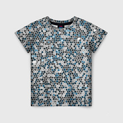 Детская футболка Паттерн мозаика серый с голубым