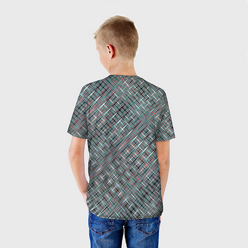 Детская футболка Тёмный бирюзовый текстурированный / 3D-принт – фото 4