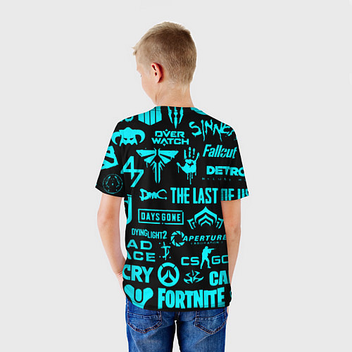Детская футболка Логотипы популярных игр / 3D-принт – фото 4