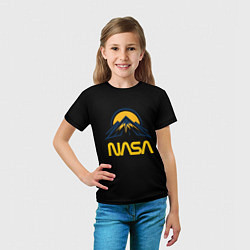 Футболка детская Nasa горы лого, цвет: 3D-принт — фото 2