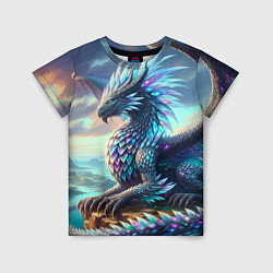 Детская футболка Крылатый сказочный дракон - нейросеть