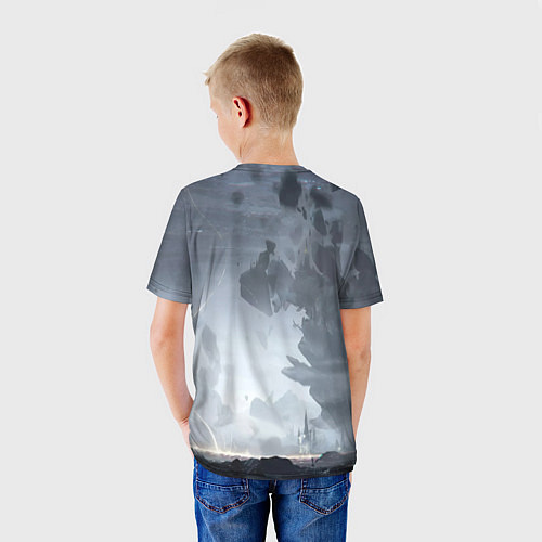 Детская футболка Грозовые волны - Янъян / 3D-принт – фото 4