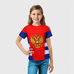 Футболка детская Россия герб спорт, цвет: 3D-принт — фото 2