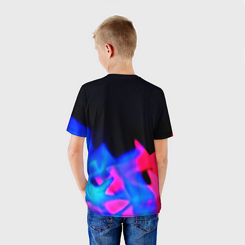 Детская футболка Roblox neon flame / 3D-принт – фото 4