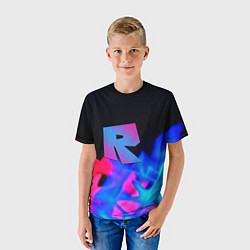 Футболка детская Roblox neon flame, цвет: 3D-принт — фото 2