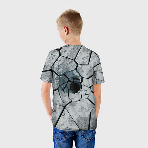 Детская футболка Расколотая каменная воронка / 3D-принт – фото 4