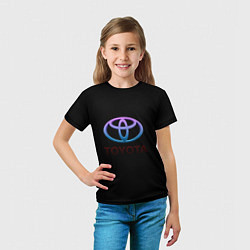 Футболка детская Toyota neon steel, цвет: 3D-принт — фото 2