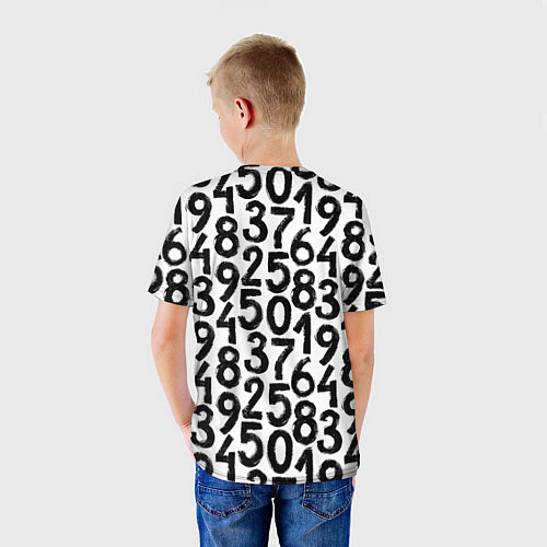 Детская футболка Гранжевые числа / 3D-принт – фото 4