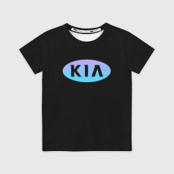 Футболка детская KIA logo neon, цвет: 3D-принт