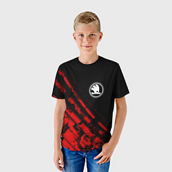 Футболка детская Skoda sport grunge, цвет: 3D-принт — фото 2