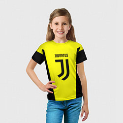 Футболка детская Juventus sport geometry yellow, цвет: 3D-принт — фото 2