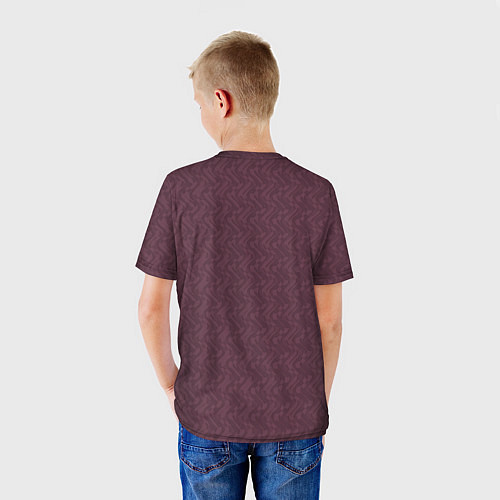 Детская футболка Тёмный красный текстура / 3D-принт – фото 4