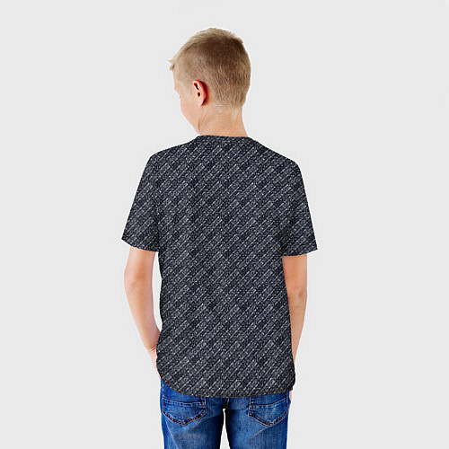 Детская футболка Чёрно-синий текстурированный / 3D-принт – фото 4