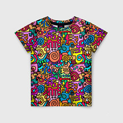 Детская футболка Психоделические узоры - цветные дудлы