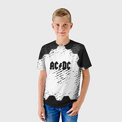 Футболка детская AC DC текстура рок, цвет: 3D-принт — фото 2