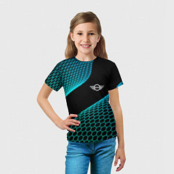 Футболка детская Mini electro hexagon, цвет: 3D-принт — фото 2