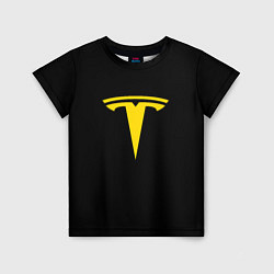 Детская футболка Tesla yellow