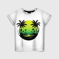 Детская футболка Кислотный пальмовый закат
