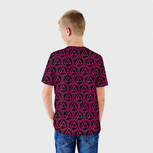 Детская футболка Linkin park pink logo / 3D-принт – фото 4