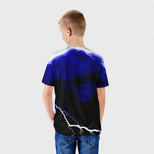 Детская футболка Россия шторм и молнии / 3D-принт – фото 4